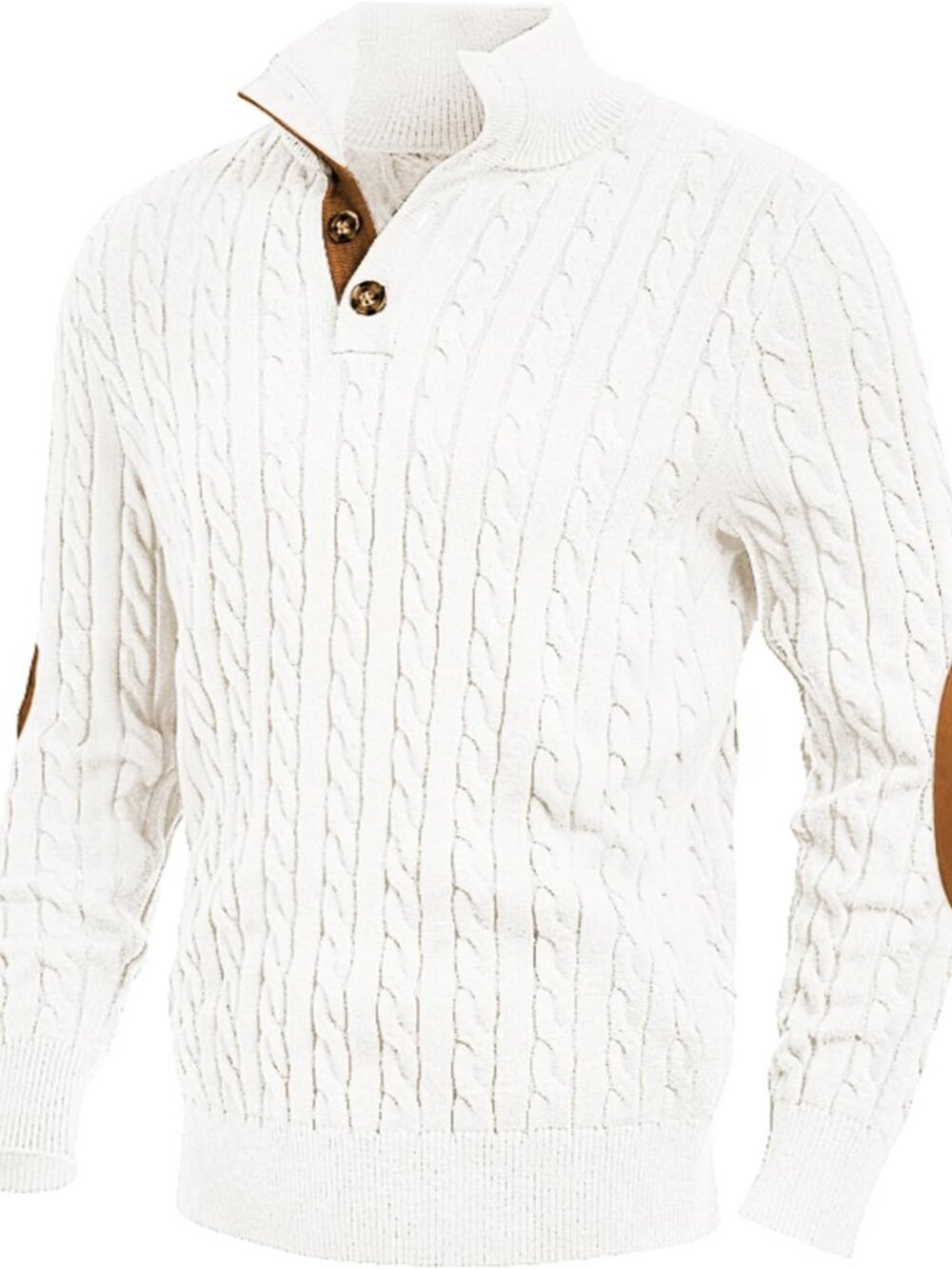 Men's Casual Long Sleeve Cable Knit Pullover Sweater